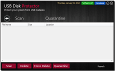 USB Disk Protector Scan list